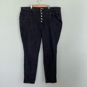 ModCloth black denim jeans with button fly skinny jeans size 24